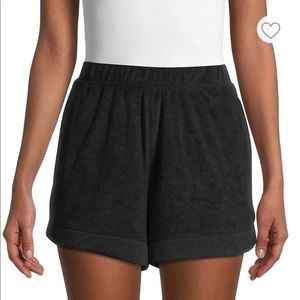 NWT WeWoreWhat Black Terry Shorts